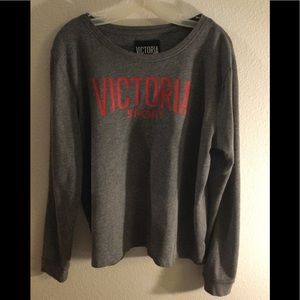 Victoria Sport Gray Long Sleeve Top Size Large